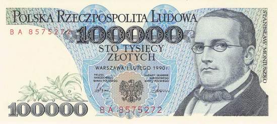 100000 Zloty Polen p154 1990
